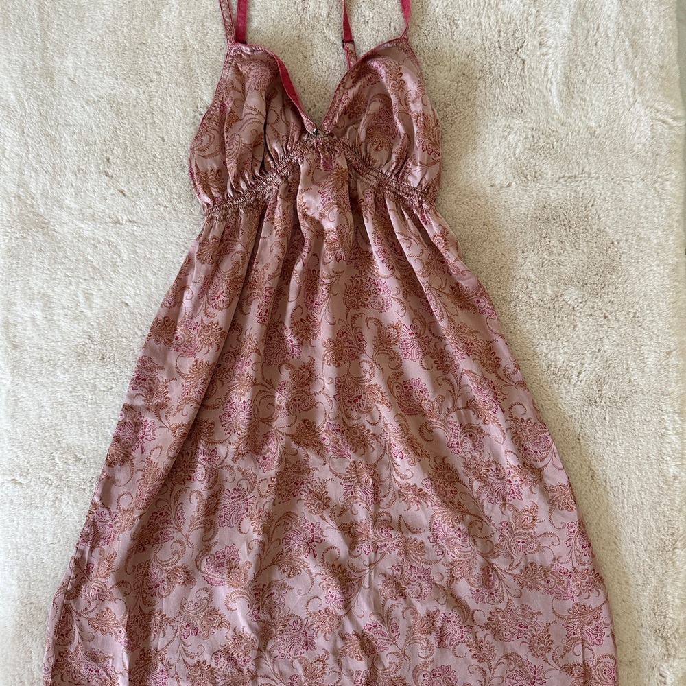 Vintage Victoria’s Secret 100% Silk Paisley Slip Dress Y2K Pink